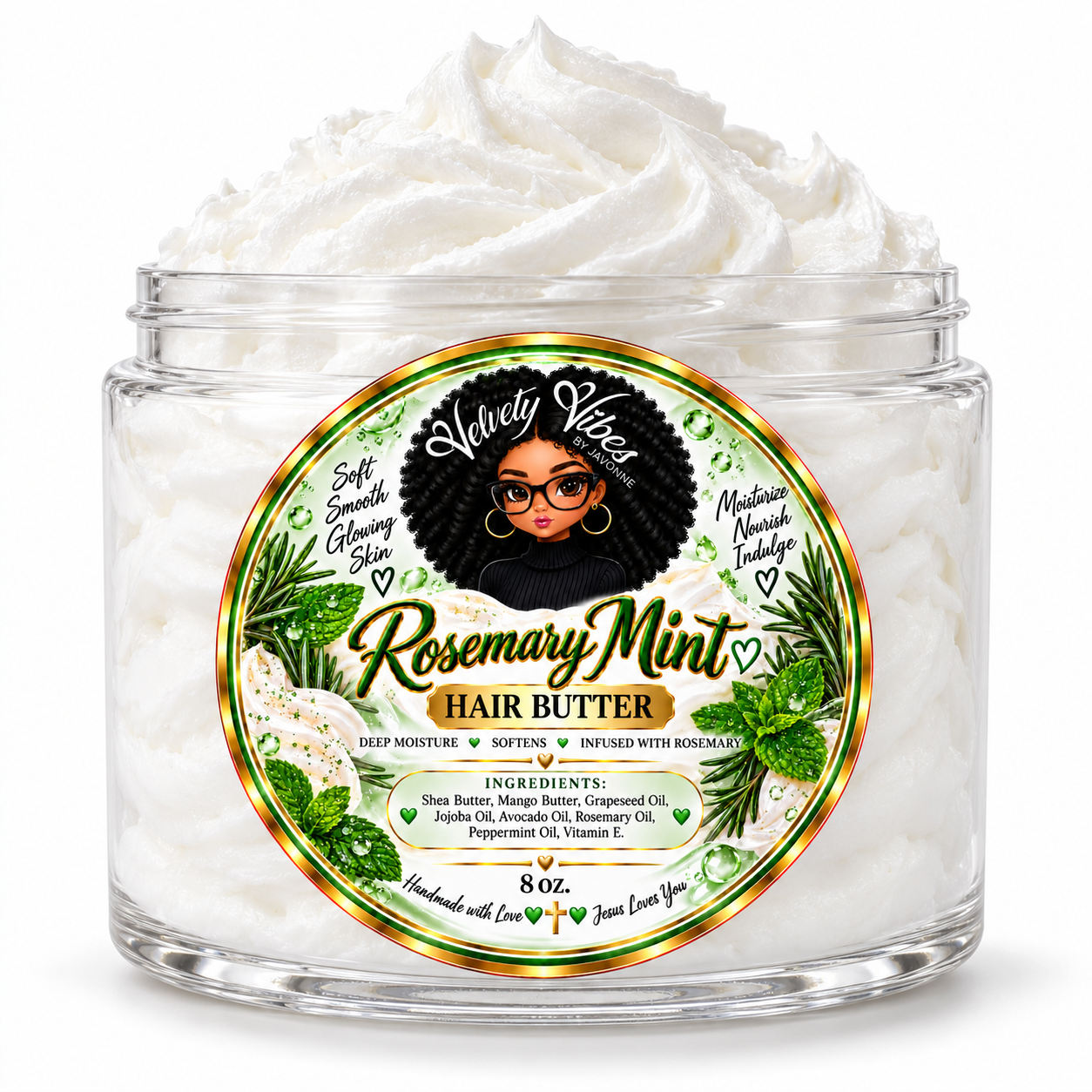 Rosemary Mint Hair Butter 8 oz.