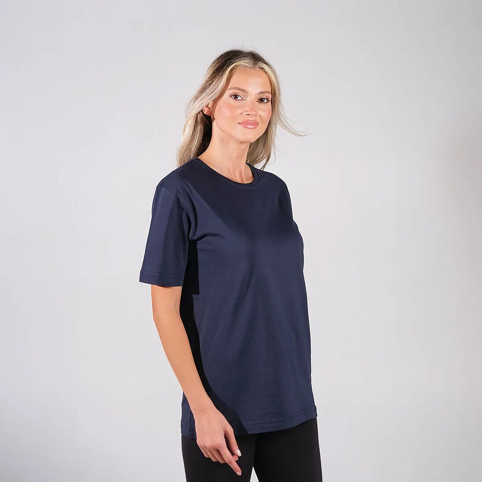 Küçük resim: lacivert oversize tişört kadın model unisex oversize tişört toptan satış rahat kesim pamuklu kumaş