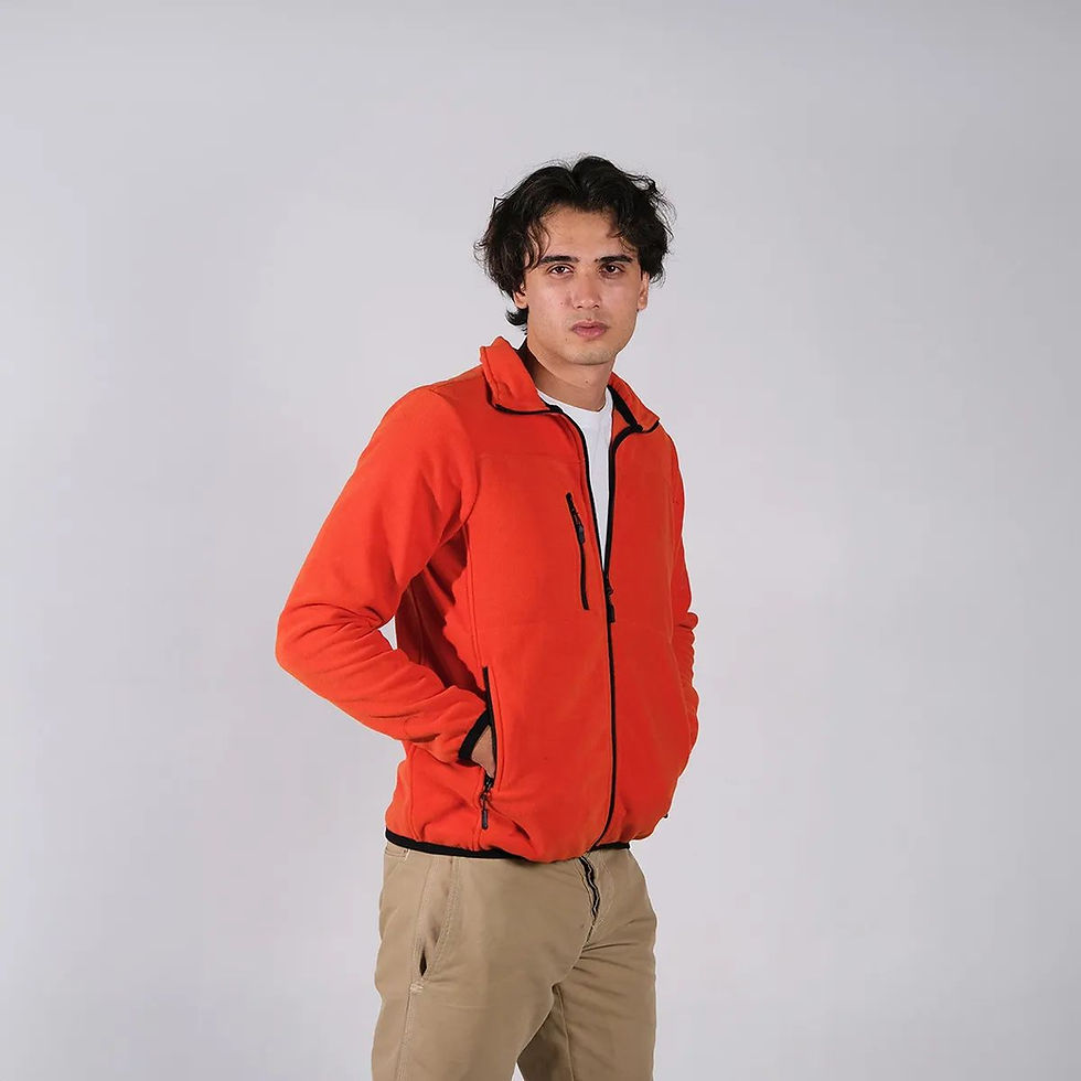 Küçük resim: Turuncu polar ceket tam boy görünüm – outdoor ve iş için toptan polar ceket