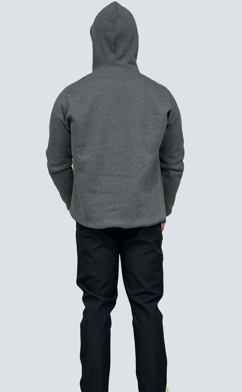 Küçük resim: Antrasit gri kapüşonlu sweatshirt arka görünüm – toptan erkek hoodie