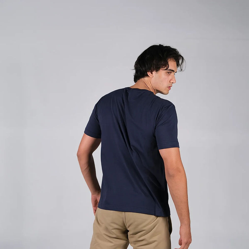 Küçük resim: lacivert oversize tişört yan görünüm unisex oversize tişört toptan giyim Bafaco Tekstil