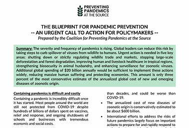 Blueprint for pandemic prevention