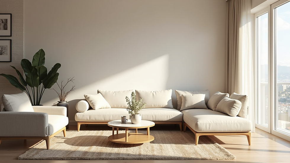 High angle view of a pristine living room ready for move-out