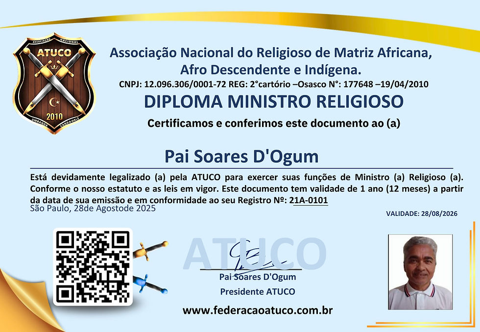 EXEMPLO CREDENCIAL DOCUMENTO RELIGIOSO
