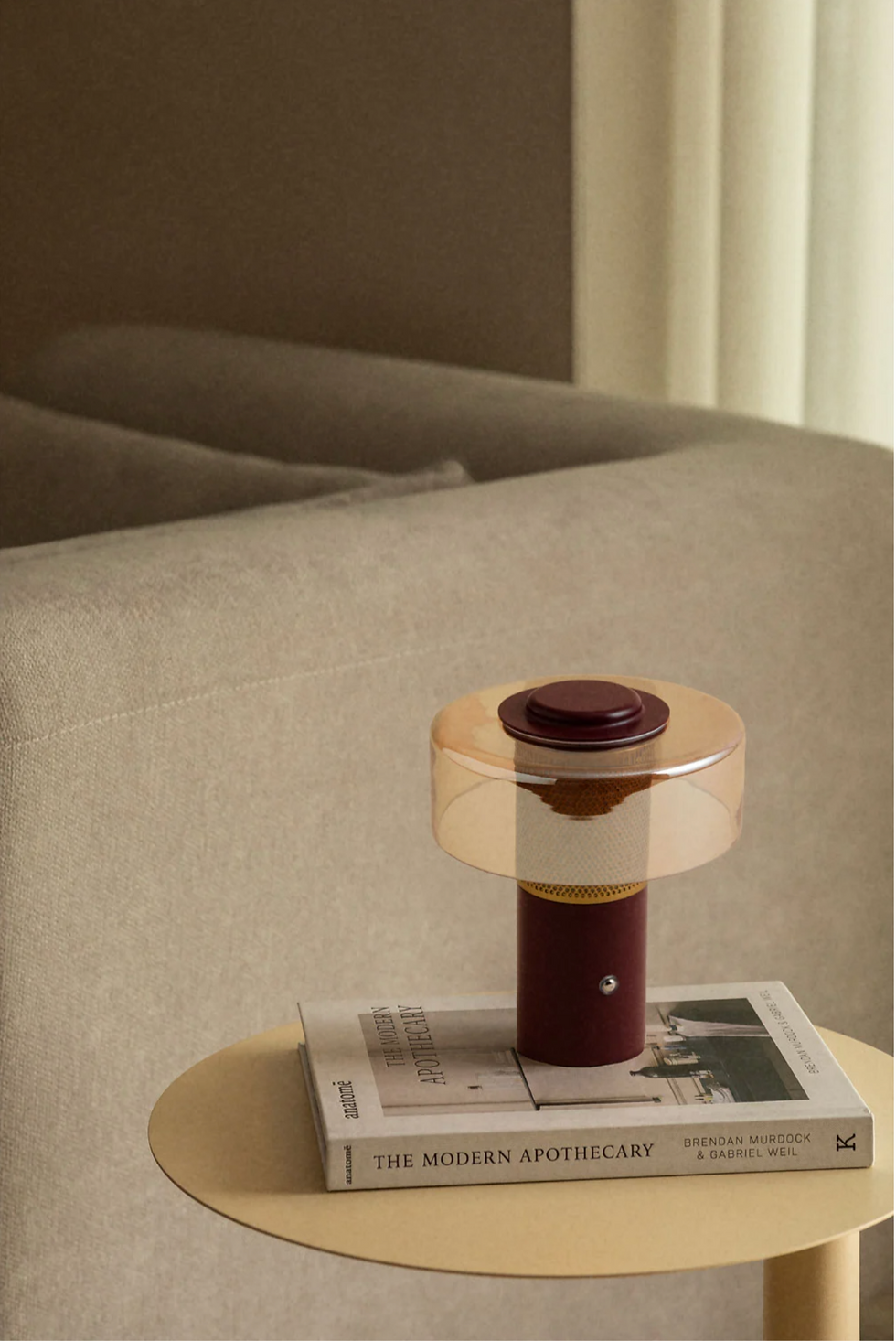 Elfriede Wireless LED Glass and Steel Table Lamp - Sklum