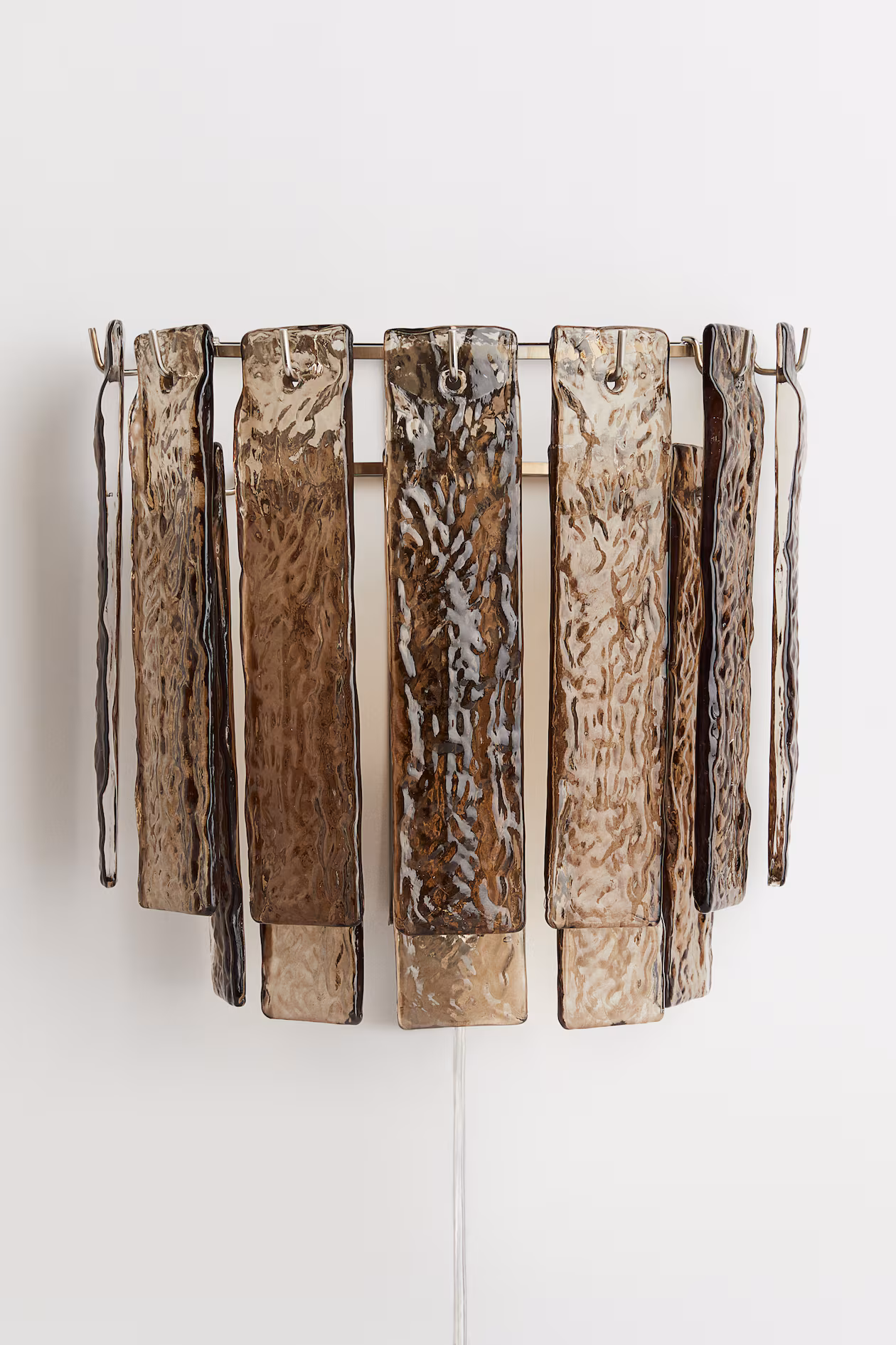 Metal wall lamp with glass prisms