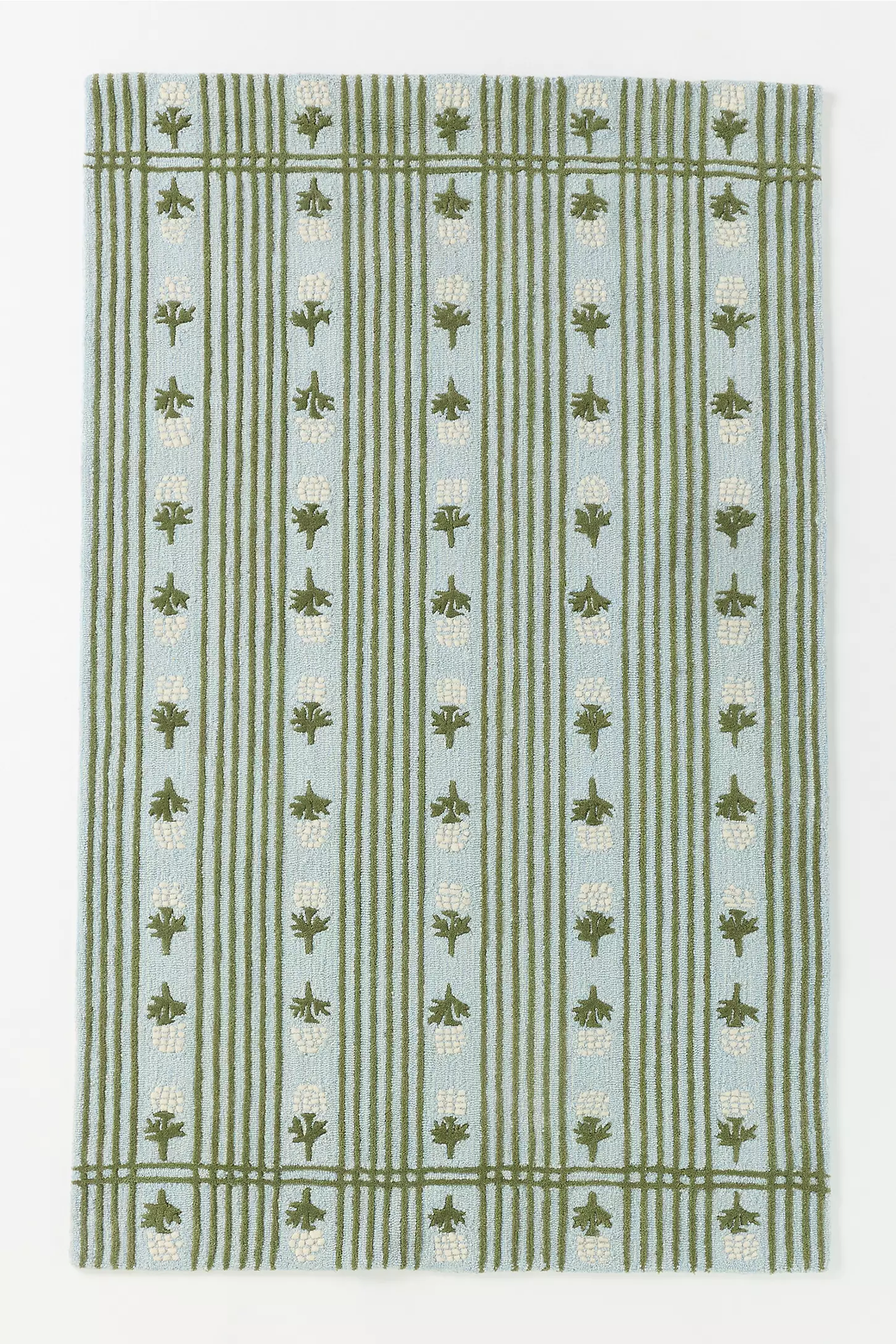 Tufted & Hooked Wool Floral Rug