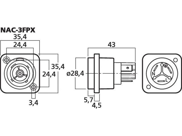 Indexkép: NEUTRIK POWERCON panel jack