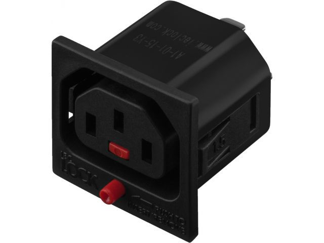 Monacor 3-pin IEC panel jack, IEC LOCK, with earthing contact