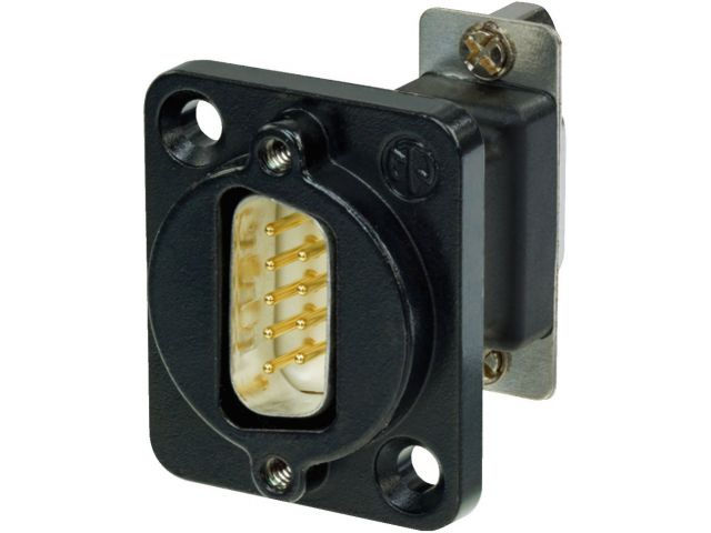 9-pole D-sub feed-through panel plug
