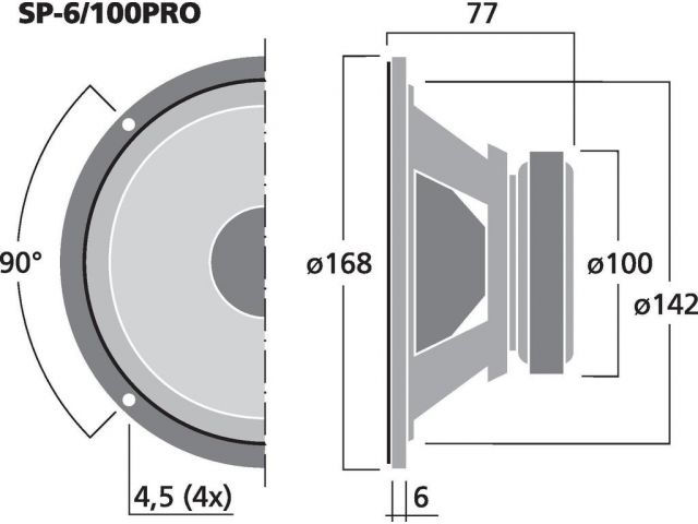 Indexkép: Mini PA mélyközépsugárzó, 150Wmax/, 100Weff/, 4?