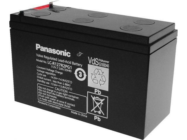 PANASONIC rechargeable lead battery, 12 V, 7.2 Ah