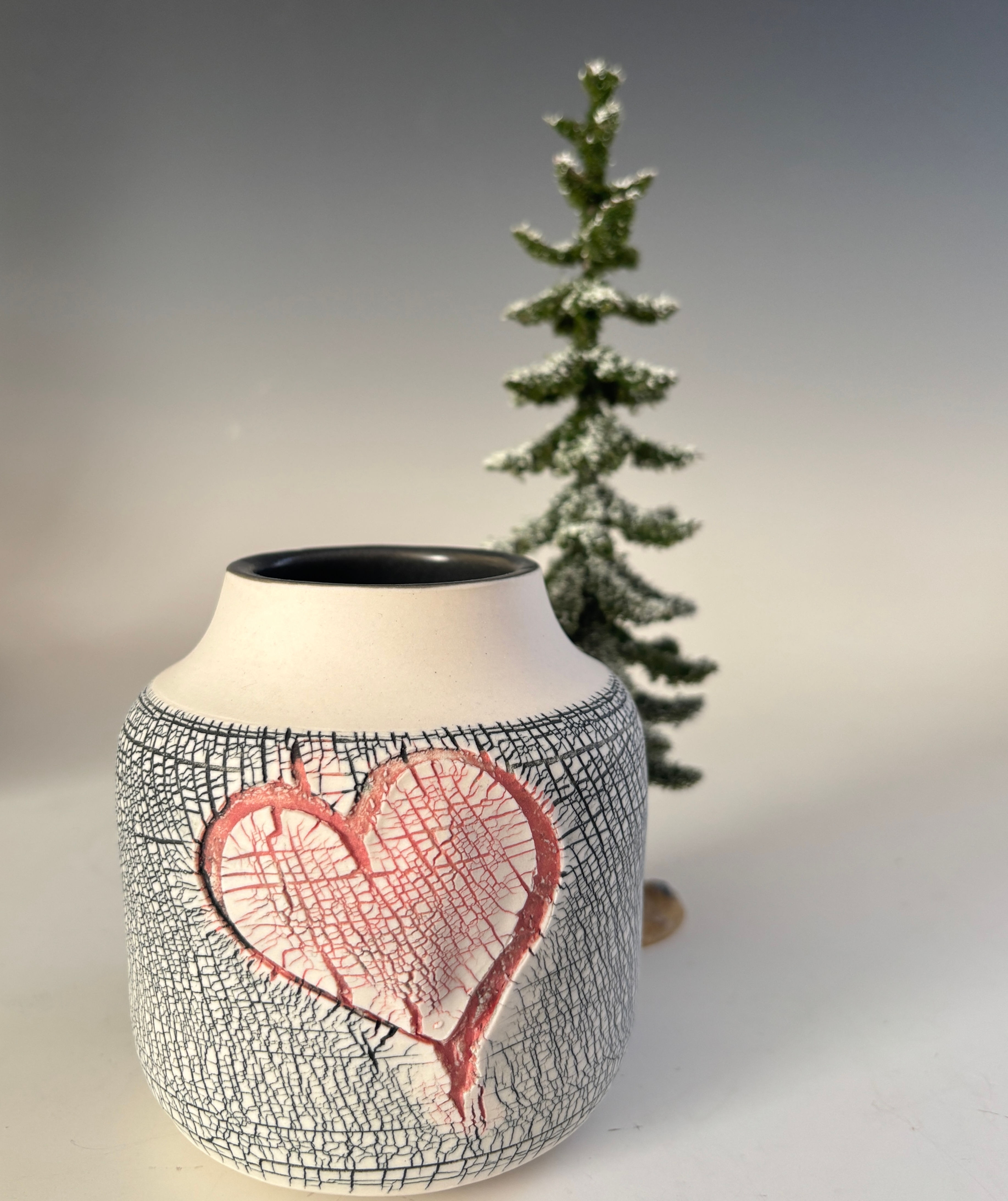 Small Heart Rimmed Vase