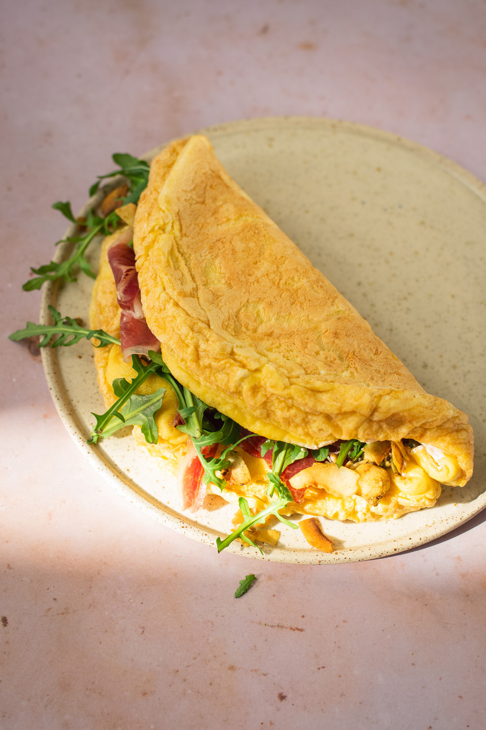 přeložená fluffy omeleta