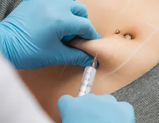 Injection in the abdomen at Dr Vahe Clinic