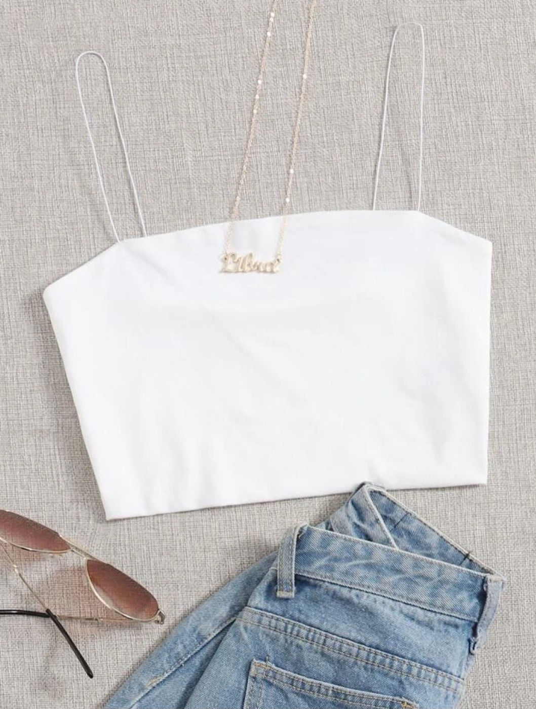 Top corto Blanco