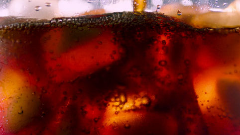 close up shot of cold brew coffee with ice