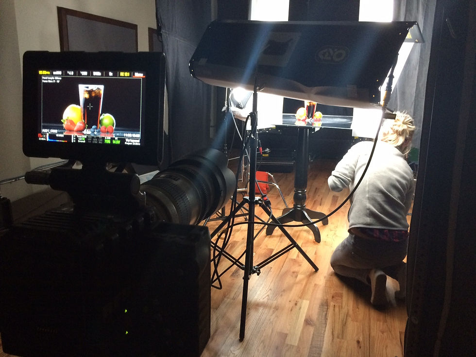 tabletop record of food and beverage at Big Teeth Productions Chciago studio