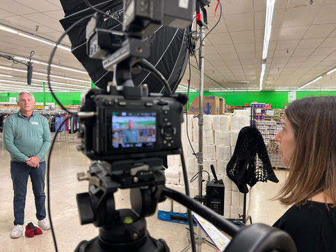 Bargain Lane exec being interviewed