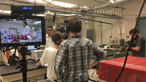 Behind the scenes filming in UIC research laboratory, Big Teeth Productions Chicago