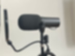 Close-up of podcasting microphone in the Big Teeth Productions studio, Chicago