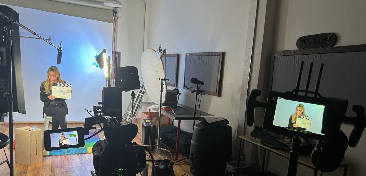 behind the scenes of interview on blue