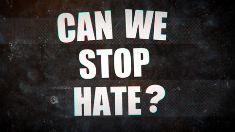 Graphic that says "Can we stop hate"