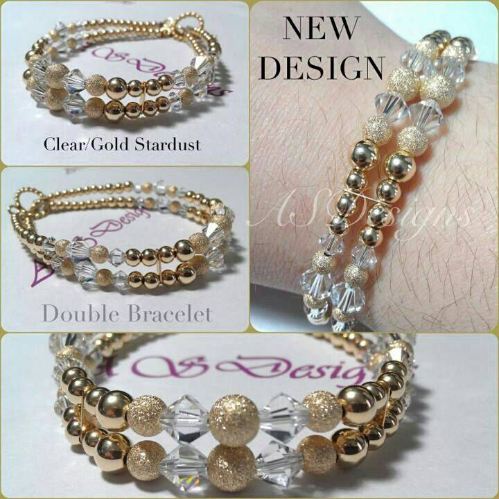 Thumbnail: Clear Crystal Stardust Double Bracelet - DBL002
