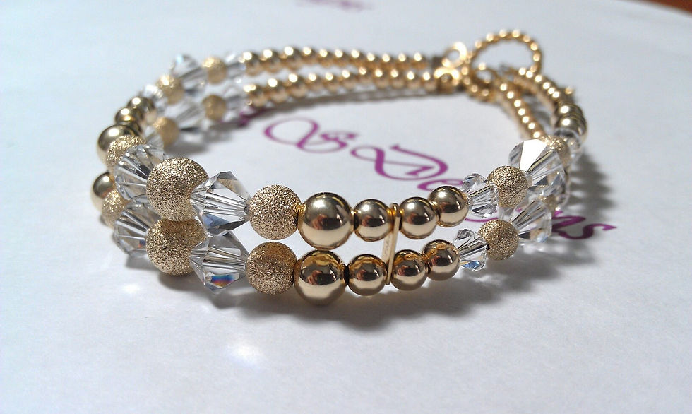 Thumbnail: Clear Crystal Stardust Double Bracelet - DBL002