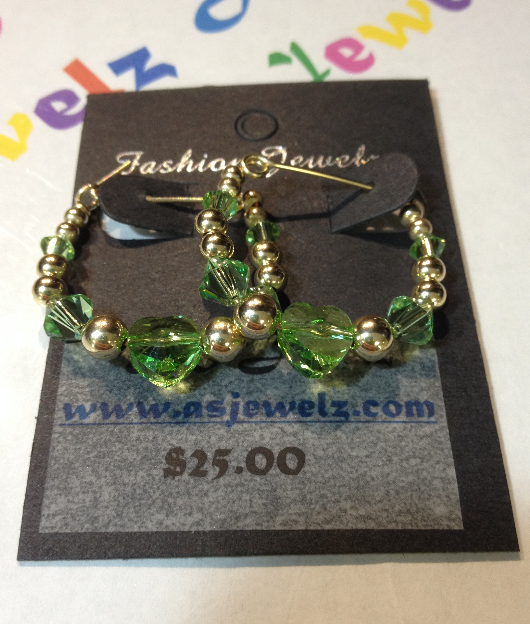 Thumbnail: Crystal Heart Earrings