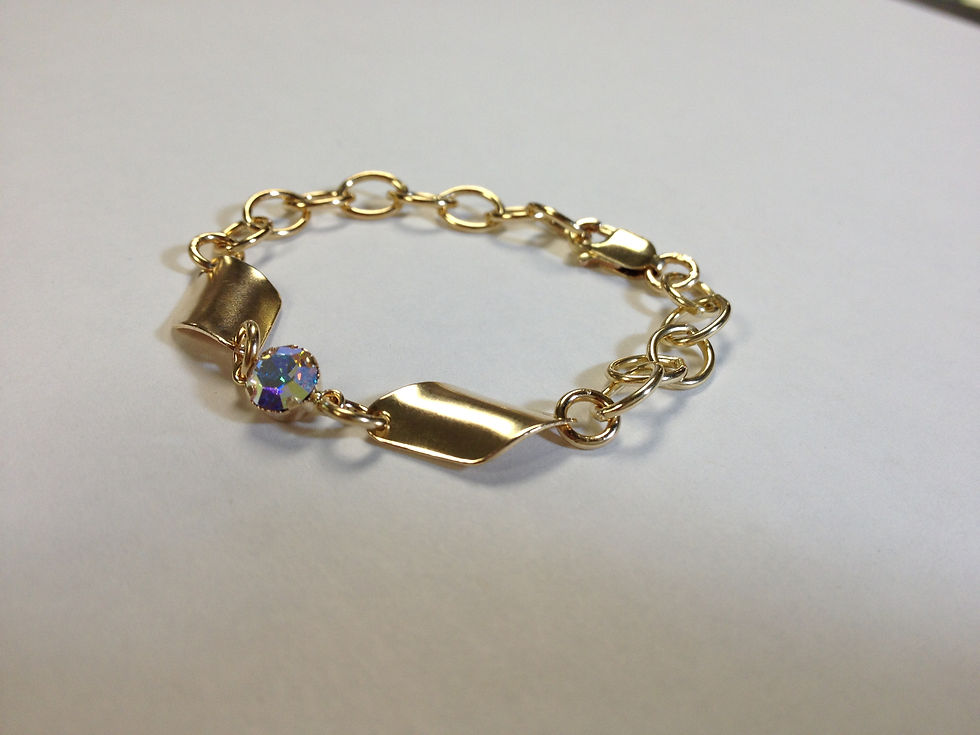 Thumbnail: AB Crystal Twist Link Cable Chain Bracelet