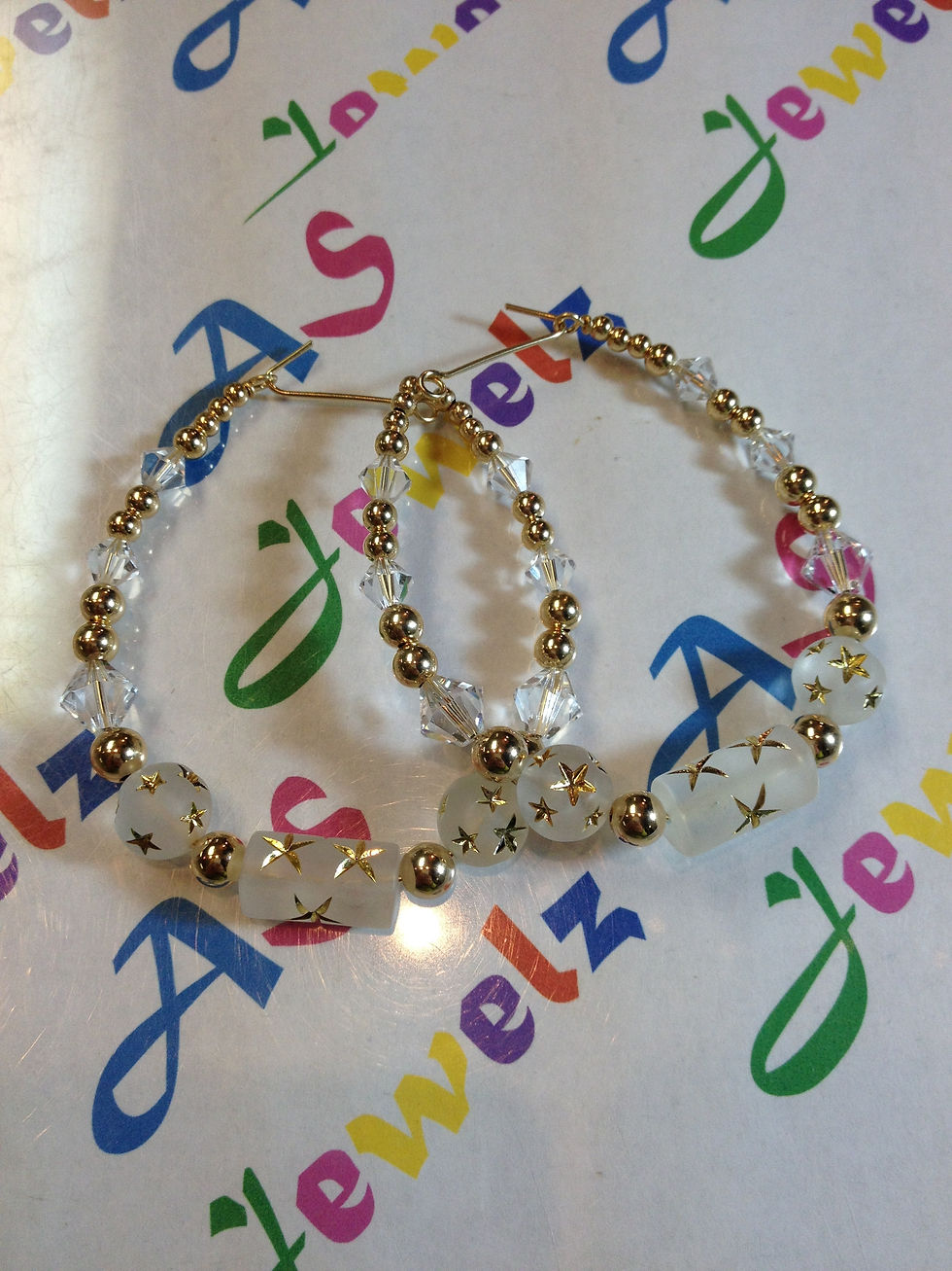 Thumbnail: Acrylic GS Tube Round Earrings Lg