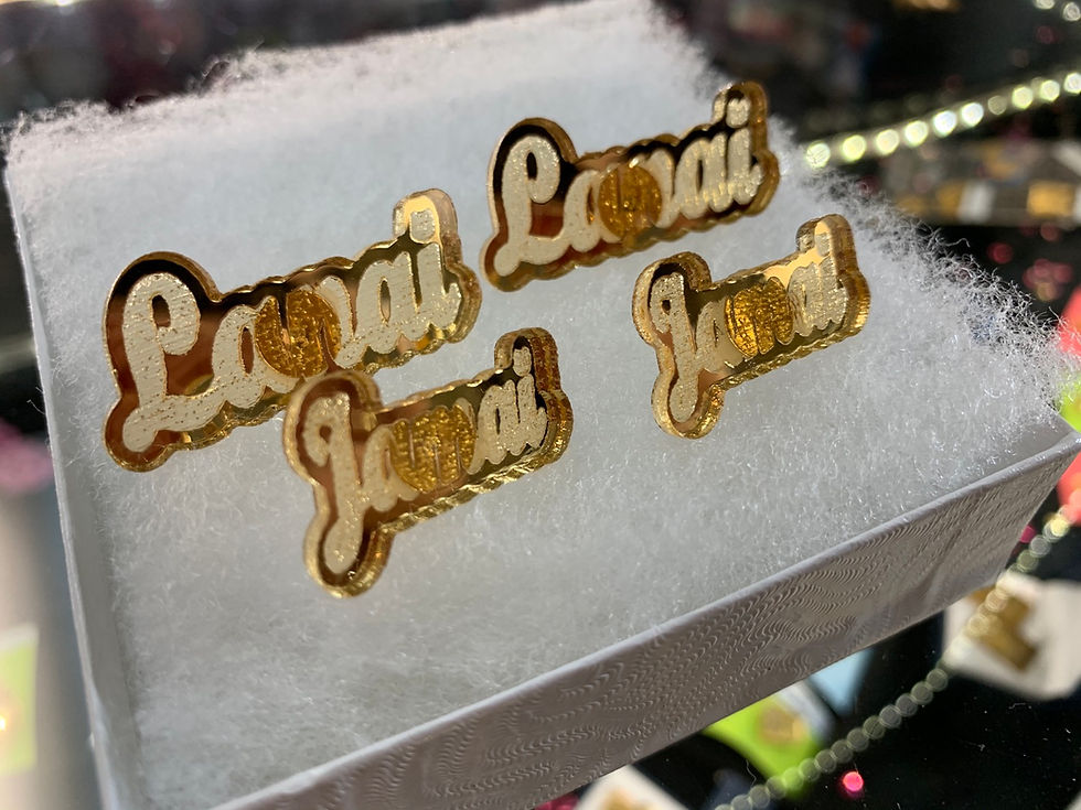 Thumbnail: Name Earring Set|Script Font