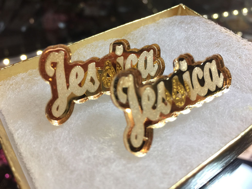 Thumbnail: Name Earring Set|Script Font