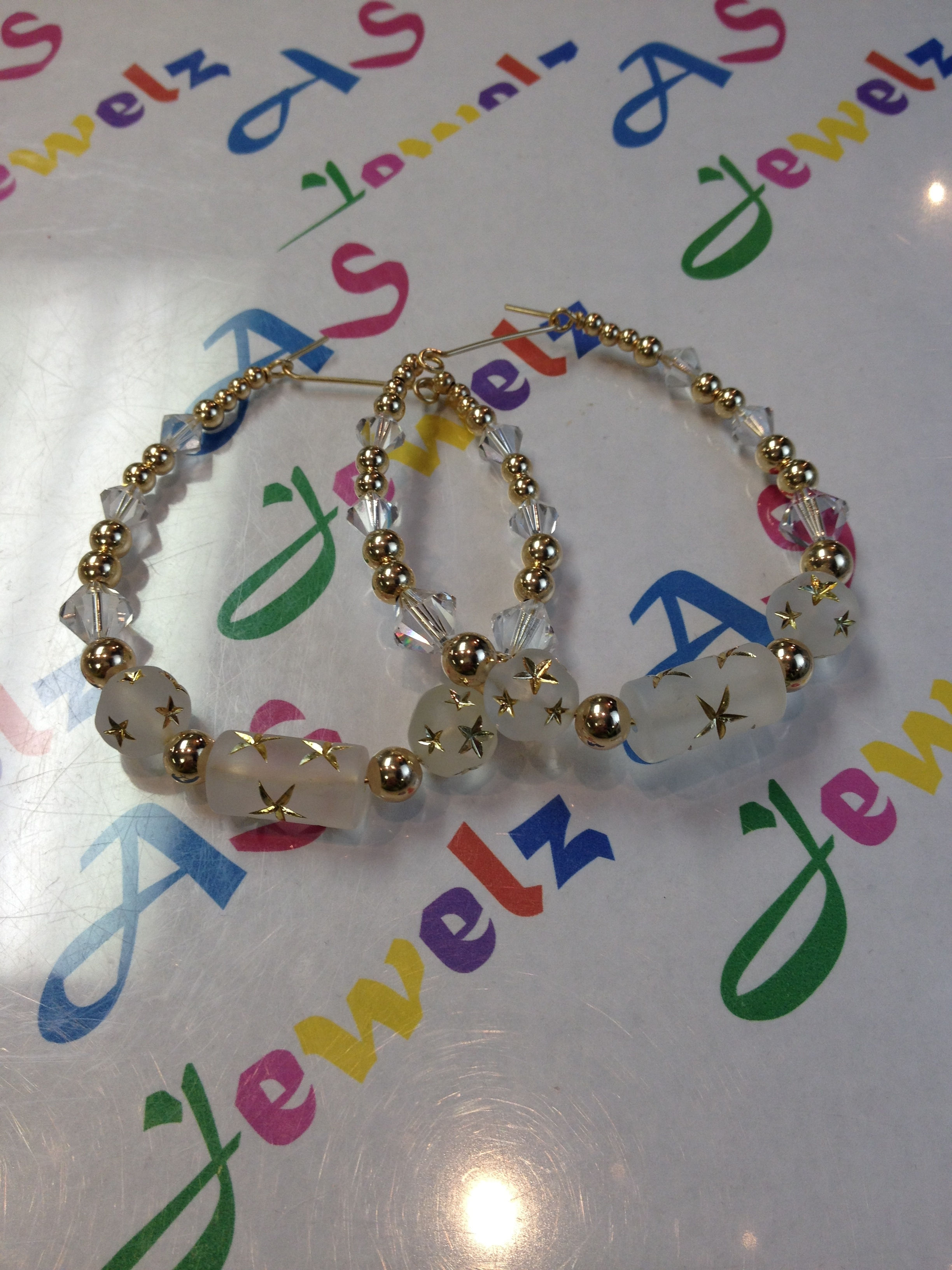 Acrylic GS Tube Round Earrings Lg