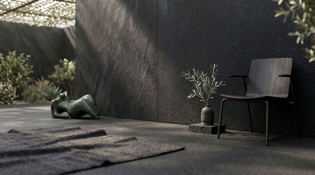 EstrellaSA Sintered stone structured black south africa wall cladding