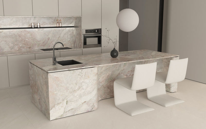 EstrellaSA Sintered Stone Sakura Rosa Kitchen Counter