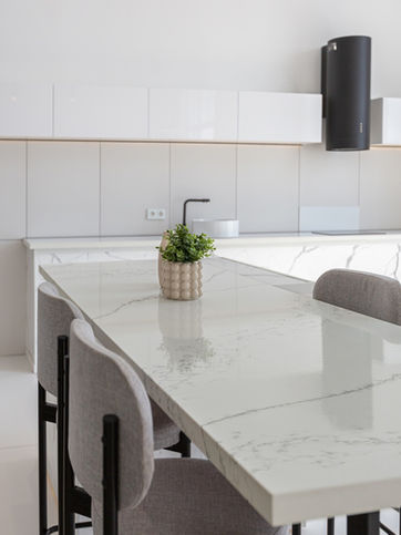 ProQuartz Calacatta Bold Kitchen Island countertops and splashbacks