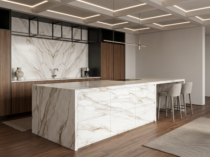 EstrellaSA Sintered Stone calacatta gold white marble sintered stone polished finish estrella