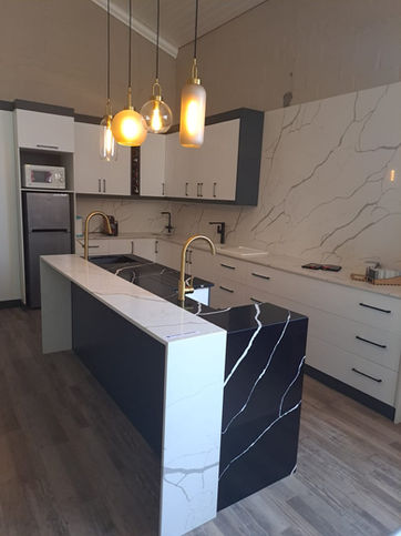SIGMAquartz Black MArquina polished quartz countertops by ProQuartz