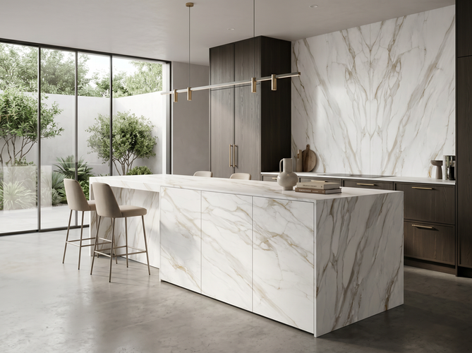 EstrellaSA Sintered Stone calacatta gold white marble sintered stone polished finish estrella
