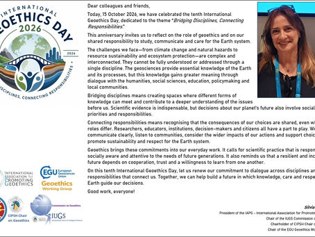 A message from IAPG President, Silvia Peppoloni, on the occasion of International Geoethics Day 2026