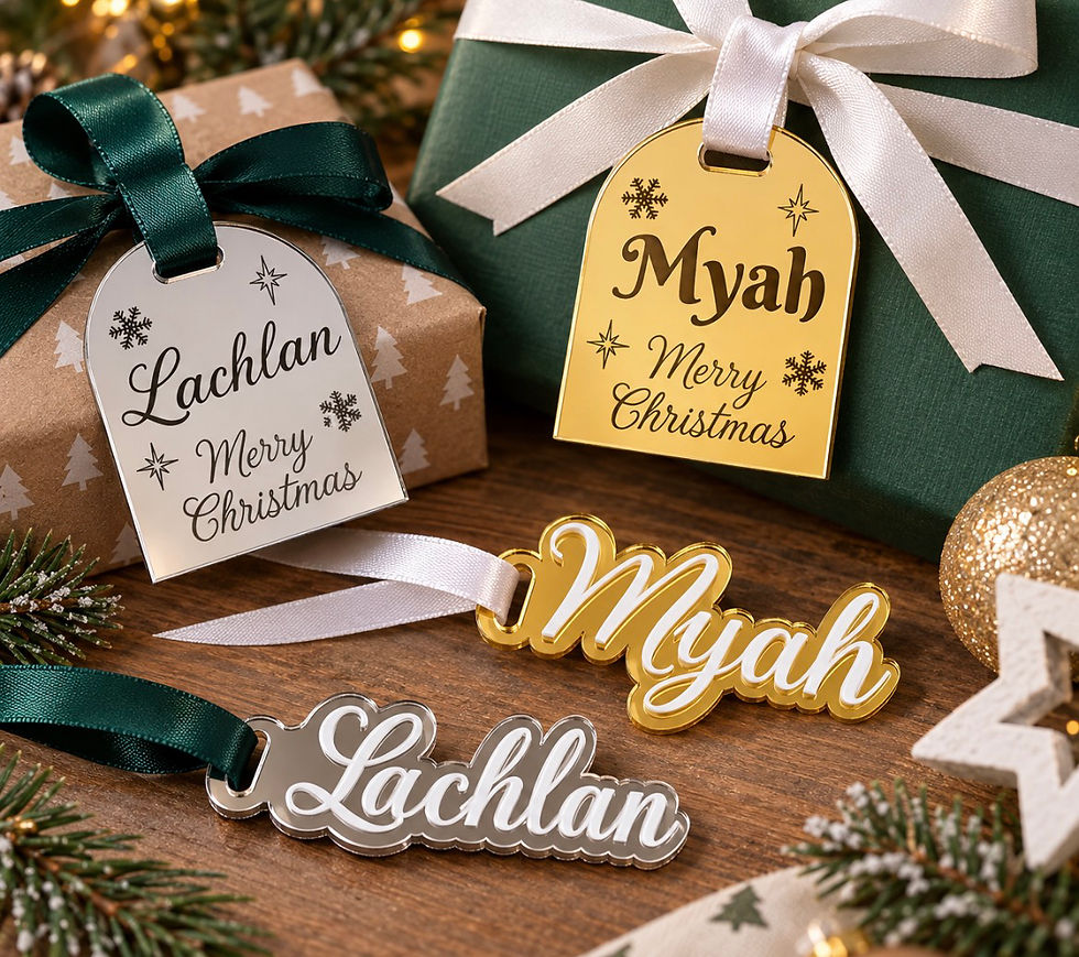 Thumbnail: Layered Personalised Christmas Gift Tags x 5