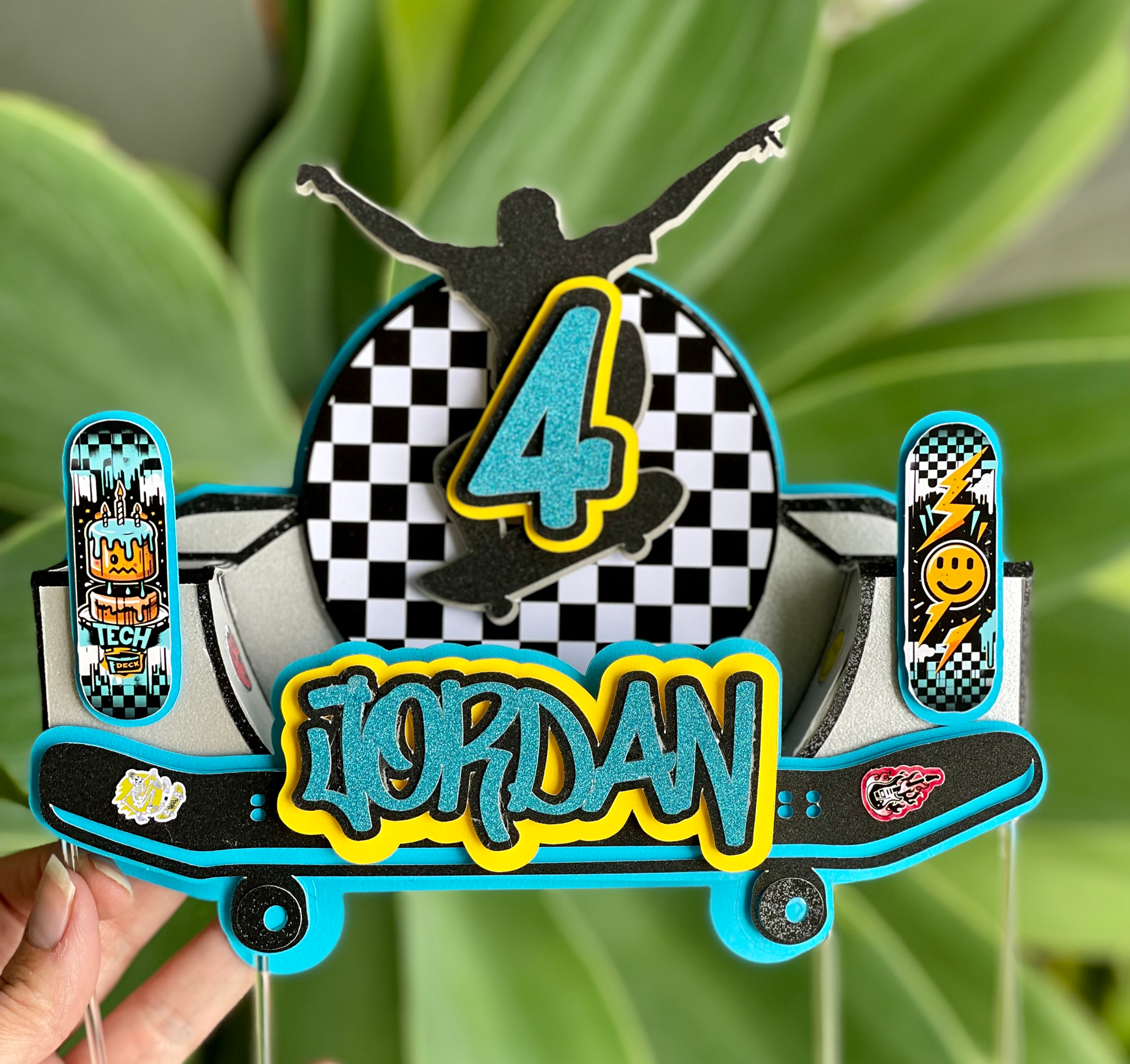 Personalised Skateboard Theme Cake Topper