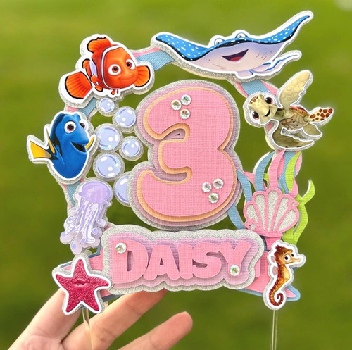 Handmade Personalised Nemo Theme Cake Topper | PartyEase Creations