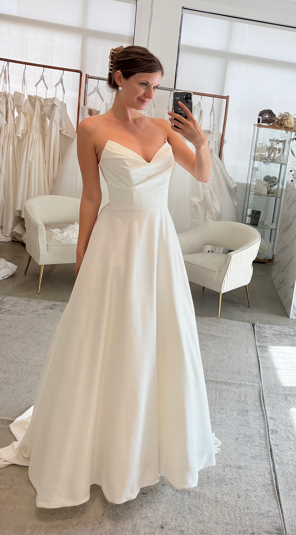 Thumbnail: Amelia - Satin Strapless Ballgown Wedding Dress