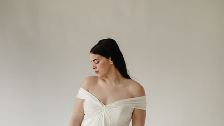 Silk dupioni reversible bow wedding dress