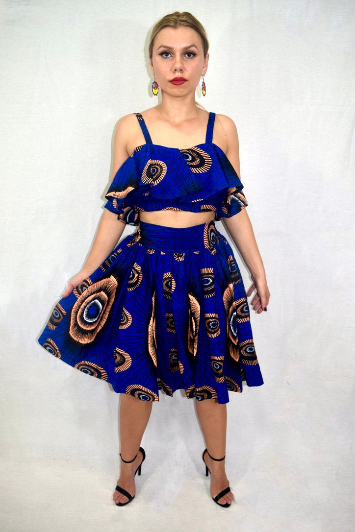Miniatura: Ankara Natty Crop Top & Skirt