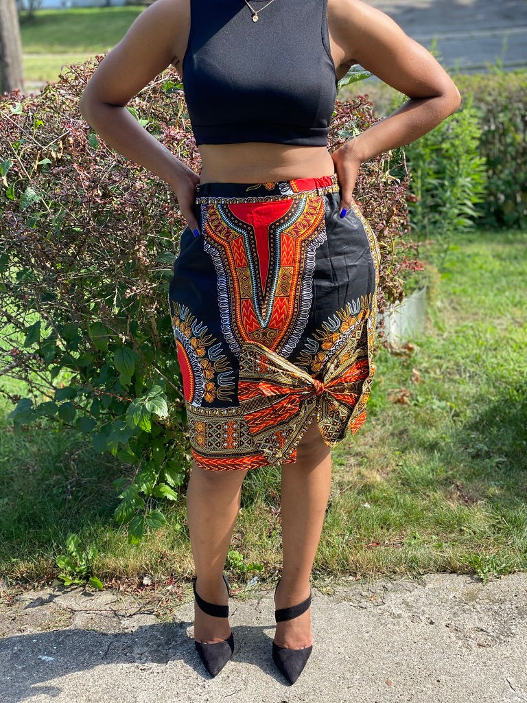 Miniatura: Dashiki Bold Tie Craft Design Skirt