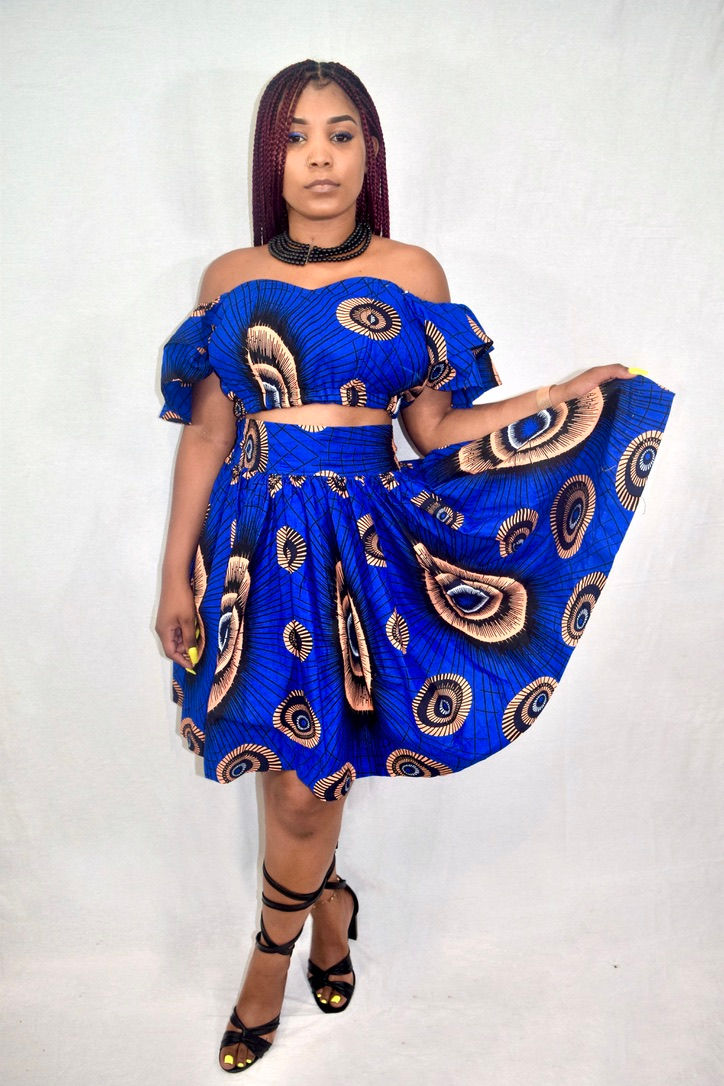 Miniatura: Ankara Natty Crop Top & Skirt